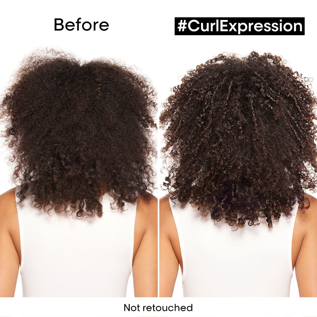 Alt text: curl expression loreal antes y despues